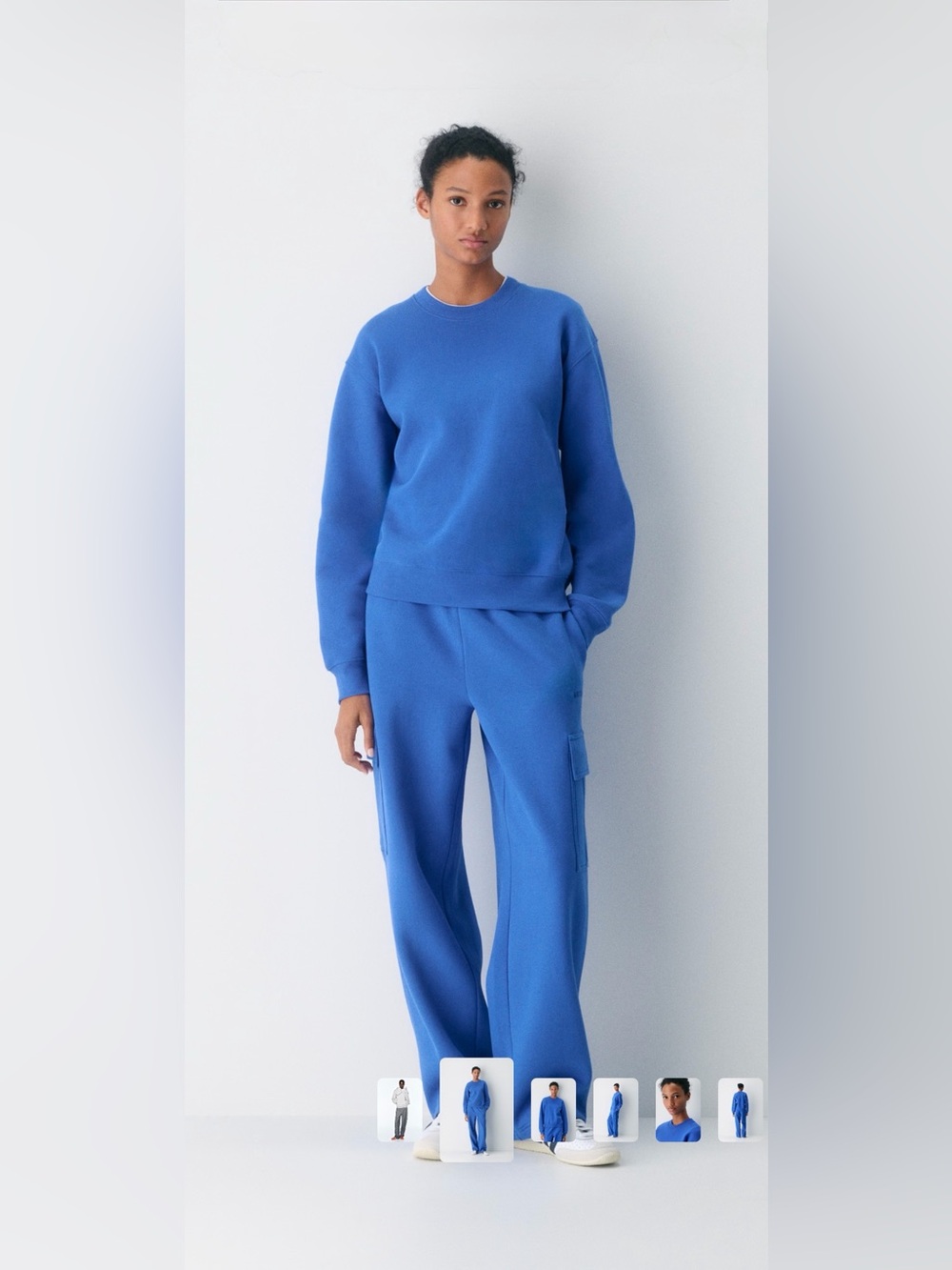 EUC Cozy Sweatfleece Perfect Crew Sweatshirt - Size Small in Jazz Blue